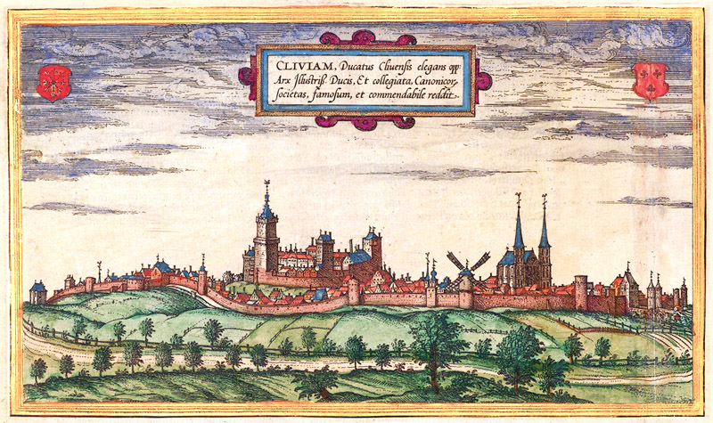 Gezicht op Kleef 1572 Braun en Hogenberg